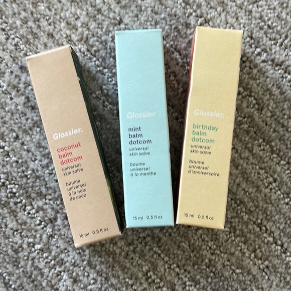 Glossier Makeup New Set Of 3 Glossier Balm Lip Balms In The